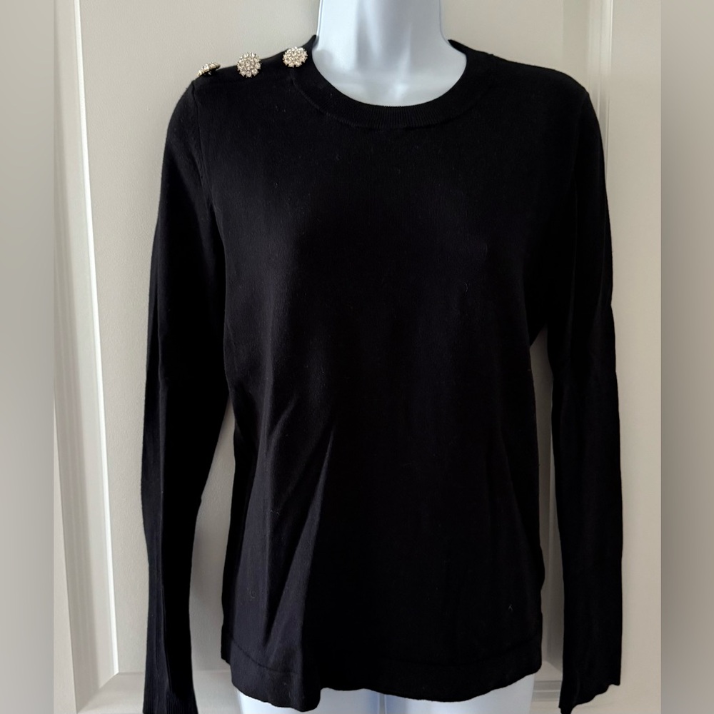 Lilly Pulitzer Black Sweater with Embellished Shoulders